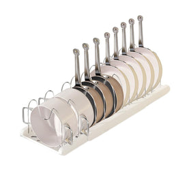 Lhieiayh pot rack extendable under cabinet organized cookware storage