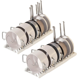 Lhieiayh pot rack extendable under cabinet organizer keeps cookware within easy reach