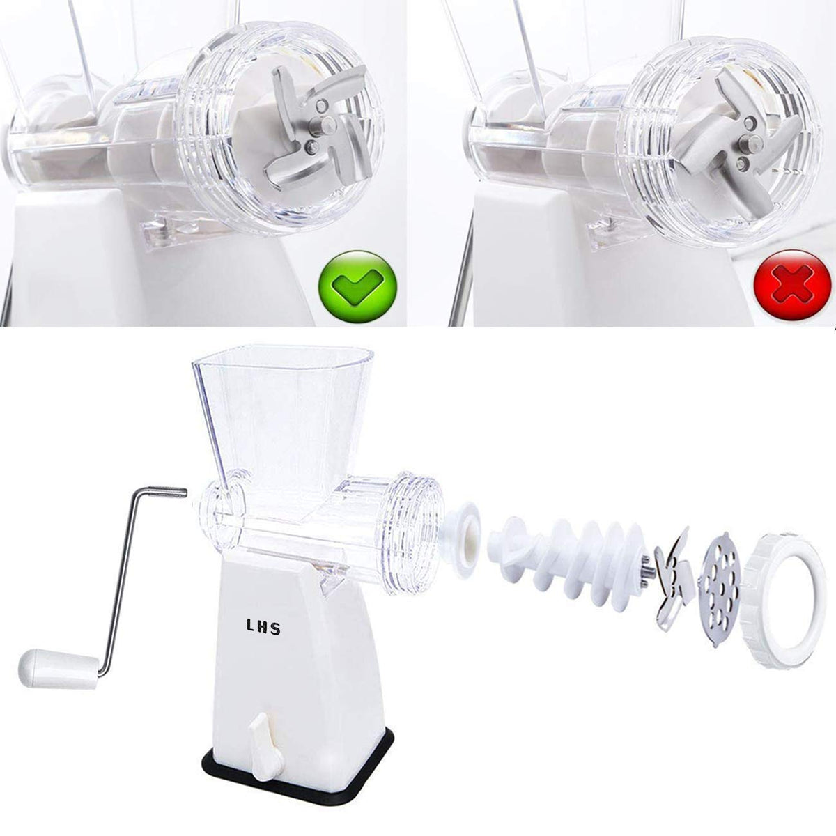 LHS grinder with enlarged hopper for bigger portions per pass.