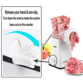 LHS manual grinder showing the suction base securing it on the counter.