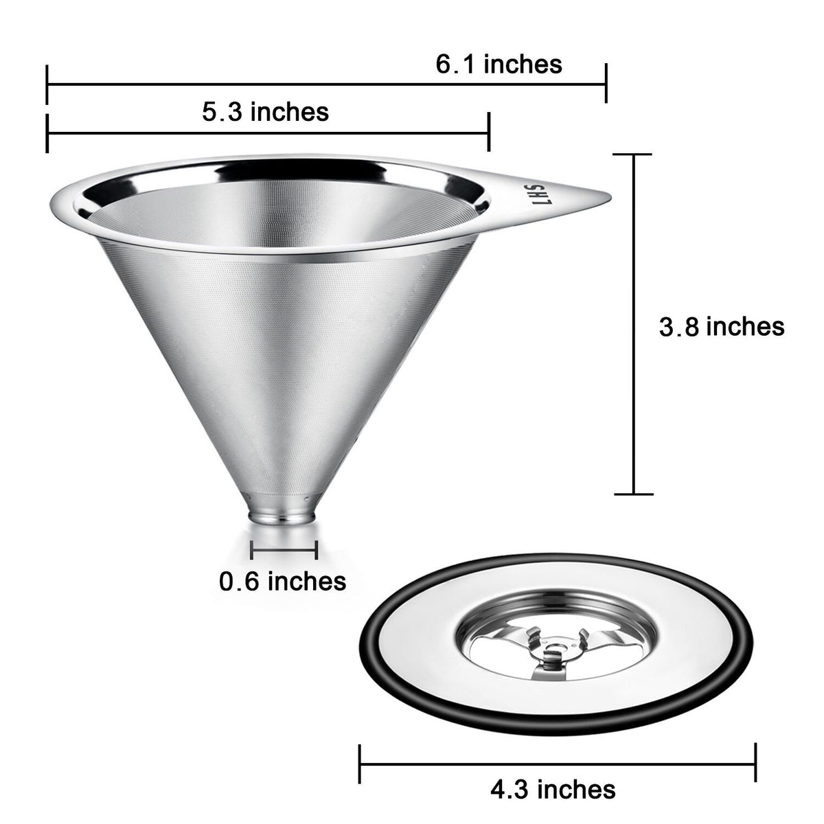 LHS compact pour-over dripper portable for home, office, or travel.
