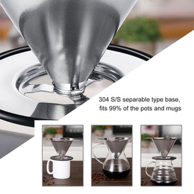 LHS cup stand provides wide, stable base for safe pouring.