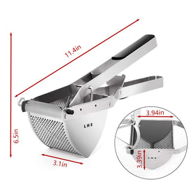 LHS rust-resistant stainless steel ricer maintaining shine and performance.