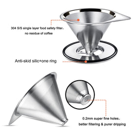 Close-up of the LHS stainless steel mesh filter for a clean cup.