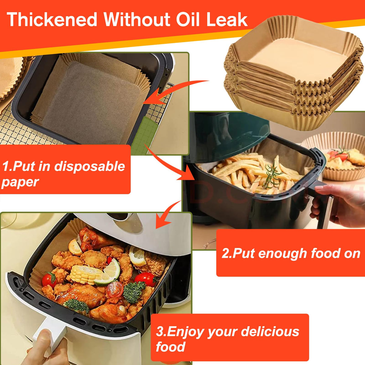 LHSHAD liners help grease collect on paper for quick cleanup.