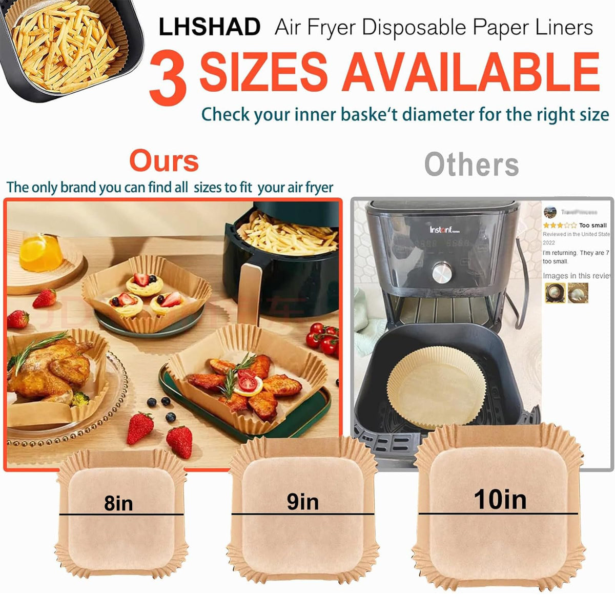 LHSHAD 10-inch liner suited for microwave cooking and roasting.