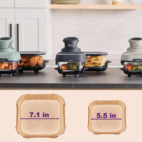 LHSHAD disposable liners help keep the air fryer clean.