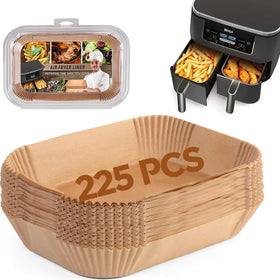 LHSHAD Ninja Foodi liners in a rectangular basket for mess-free cooking