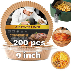 LHSHAD Ninja Power XL round air fryer liner 9in in-pack for mess reduction
