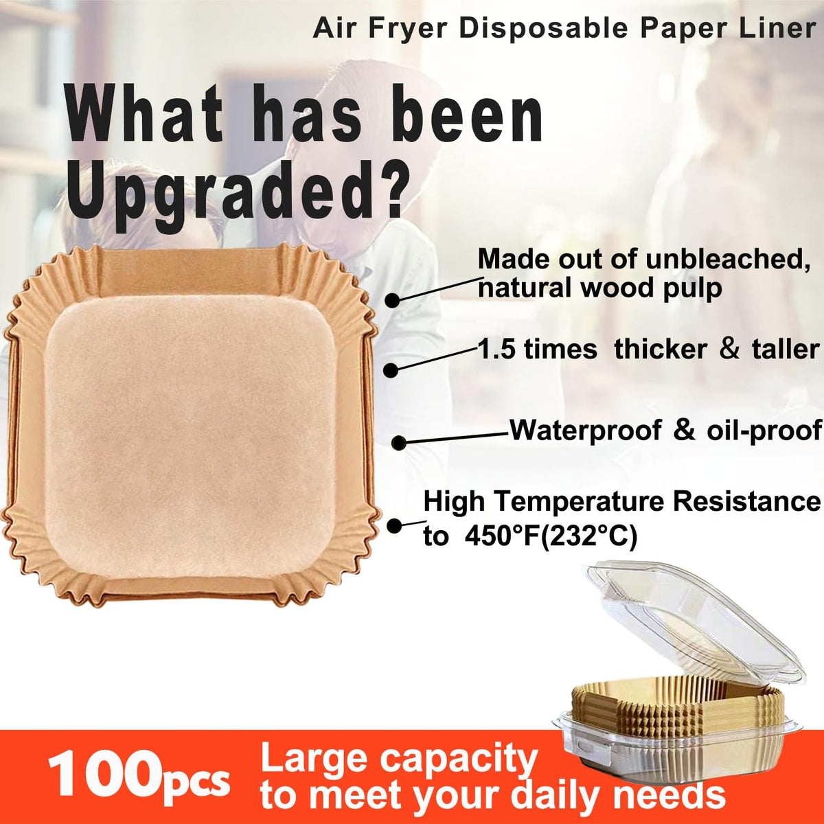 LHSHAD square basket liner for 8-12qt keeps the basket clean.