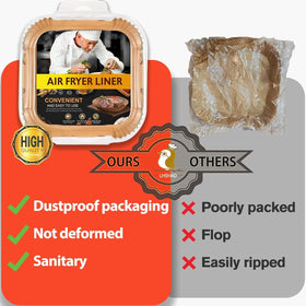 LHSHAD unbleached wood pulp liners provide a natural cooking surface.
