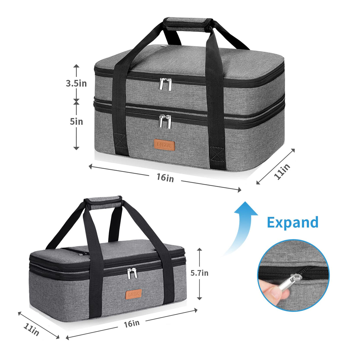LHZK 8mm foam lining maintains food temperature for hours.