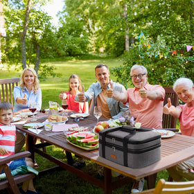 LHZK double-deck design highlights versatile storage for potlucks and picnics.