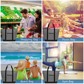 LHZK Jumbo Cooler Bag multi-use design for groceries, beach, and travel