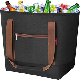 LHZK Jumbo insulated cooler bag exterior shows durable 600D fabric for daily use.