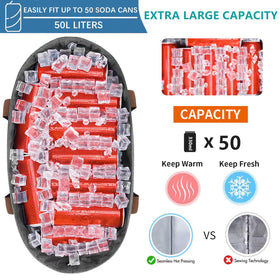 LHZK Jumbo insulated cooler bag interior reveals PEVA liner for freshness.