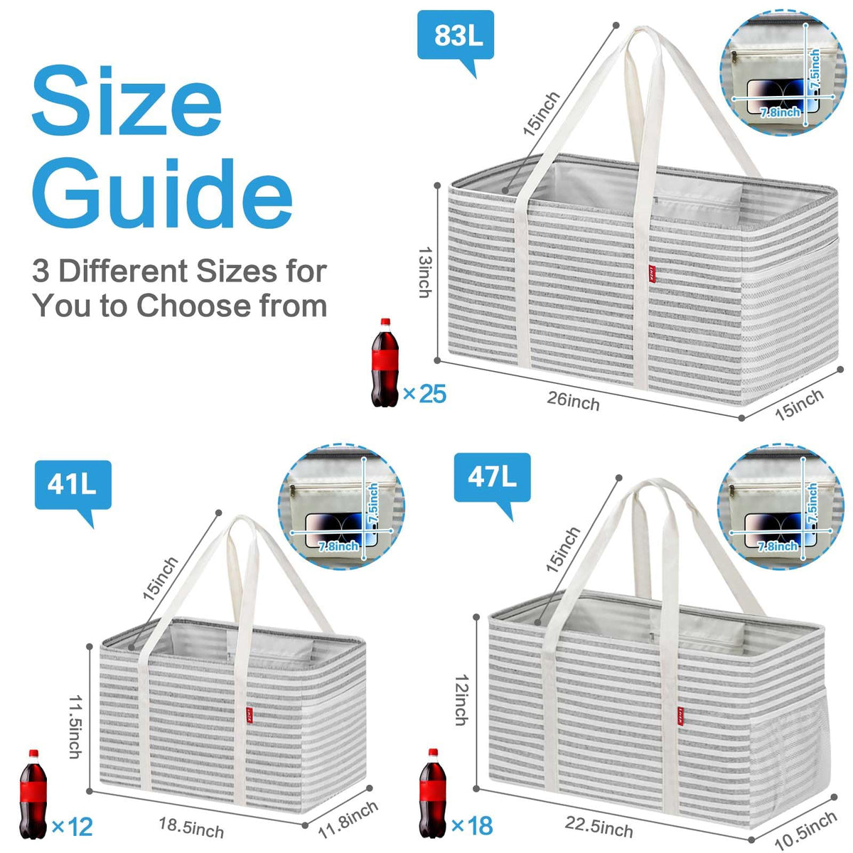LHZK waterproof interior tote bag keeps contents dry.