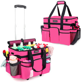 LIANGSHENGYUAN large rolling caddy front view with rose-red finish for easy cleaning on the go.