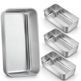 LIANYU 4-pack loaf pans stacked for compact storage while baking