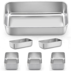 LIANYU 6-pack bread loaf pans in 9x5 inch layout for even bakes.
