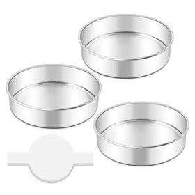 LIANYU 8-inch cake pan set with seamless construction for clean edges
