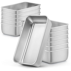 LIANYU bread loaf pans 12-pack front view shows sturdy stainless steel for even baking