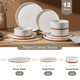 LIANYU cloud white dinnerware closeup, ideal for versatile table settings.