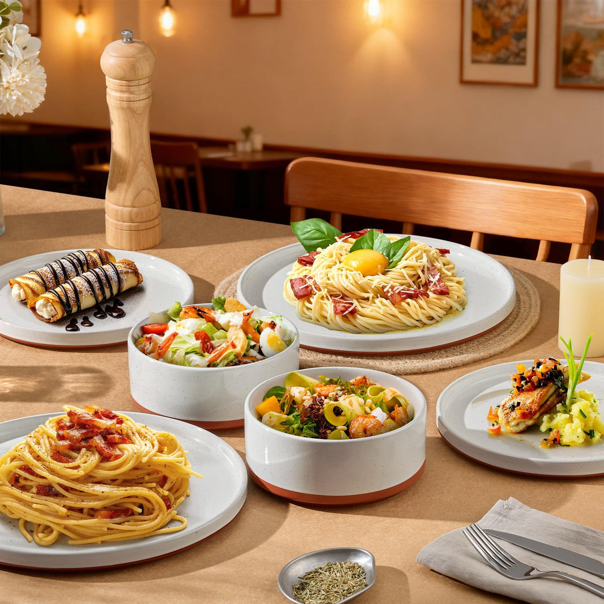 LIANYU four-person dining setup suitable for family meals and gatherings.