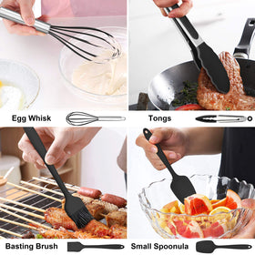 LIANYU ergonomic anti-slip handle for comfortable grip during stirring and flipping.