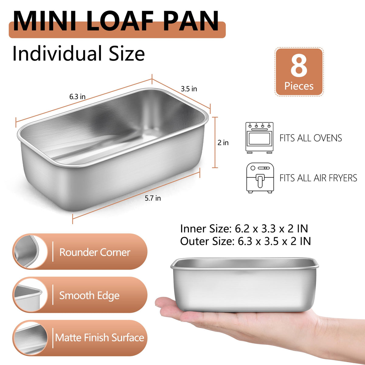 LIANYU mini loaf pan with even heat for consistent browning.