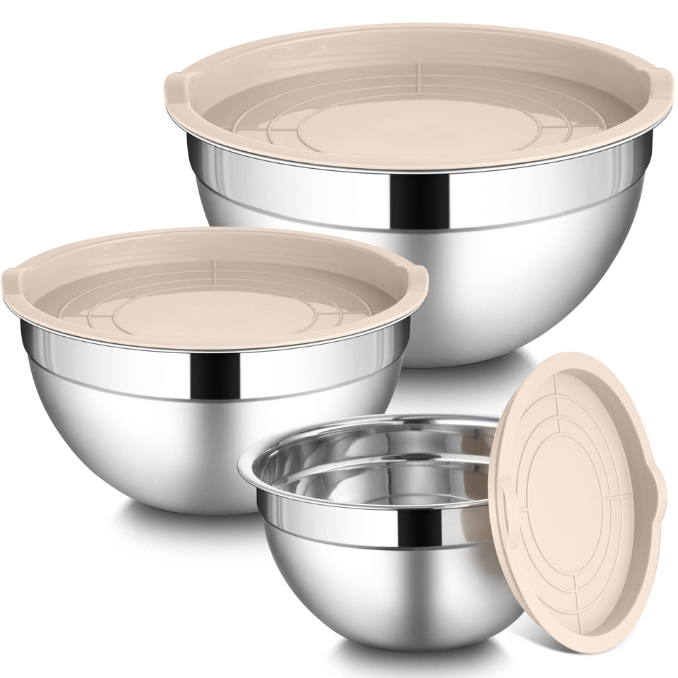 LIANYU 1.5QT mixing bowls with lids for precise prep and airtight storage.