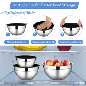 LIANYU nesting bowls save cabinet space with deep, wide basins.