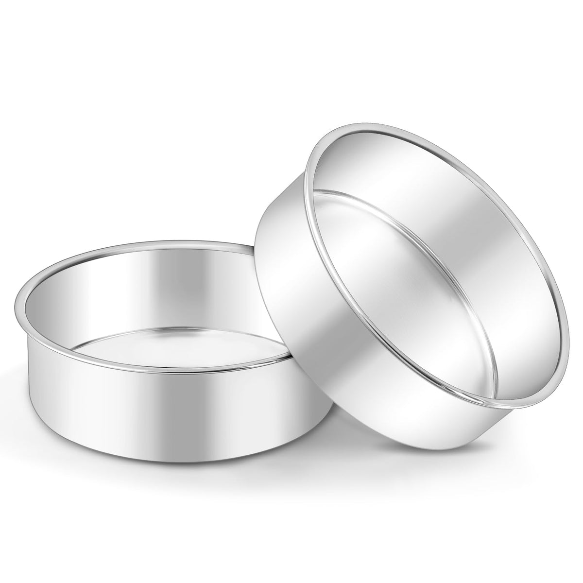 LIANYU round cake pans set of 2, 6-inch diameter, durable stainless steel for even baking