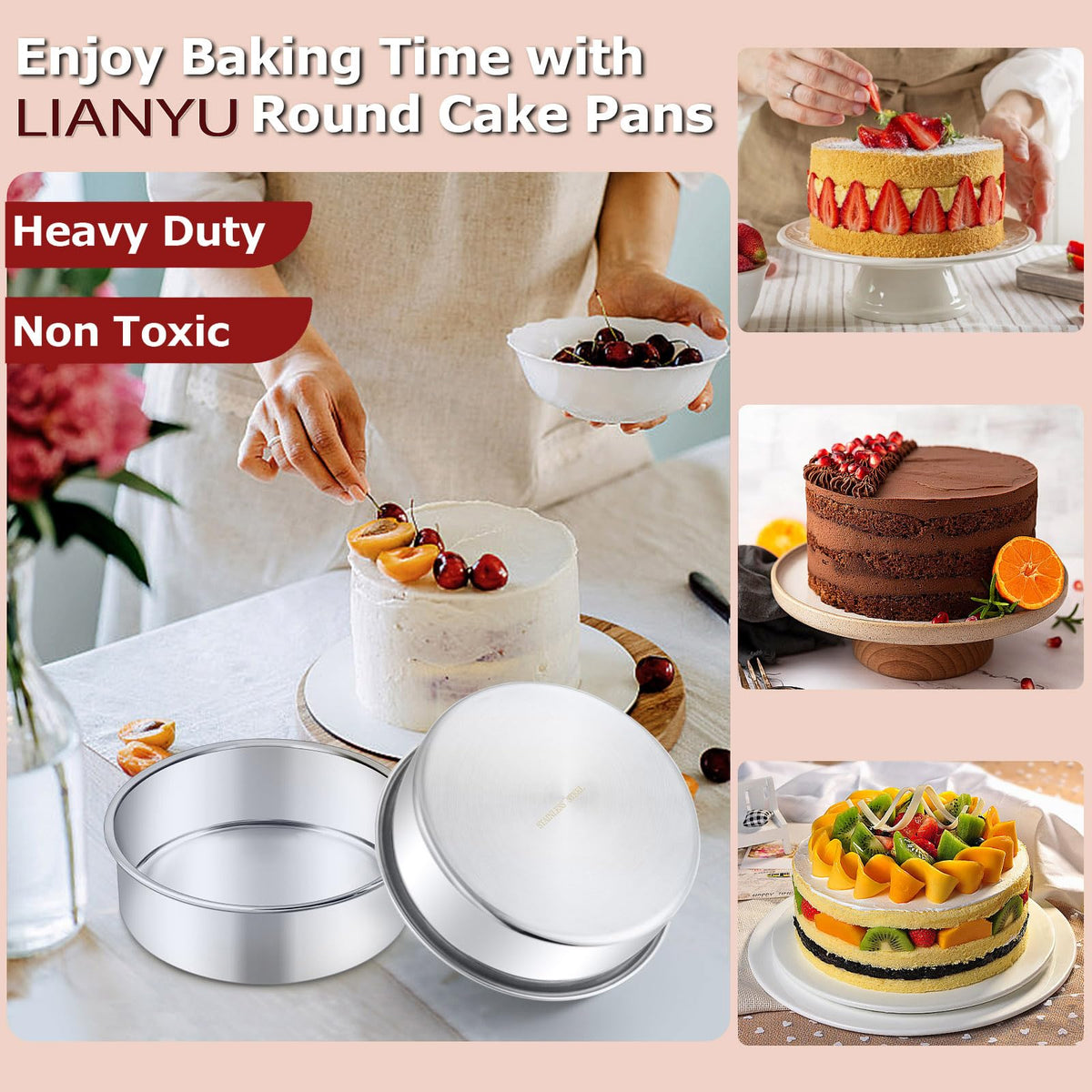 LIANYU non-toxic, coating-free surface supports safe daily baking without worries