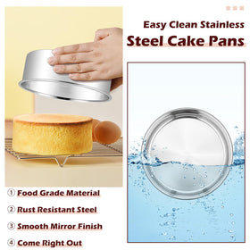 LIANYU round cake pans with one-piece construction prevent batter leakage during bake