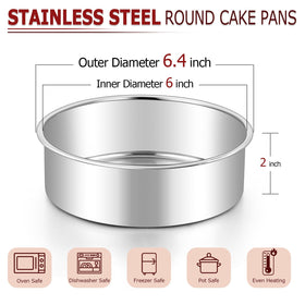 LIANYU round cake pans with polished interior for effortless release and clean edges