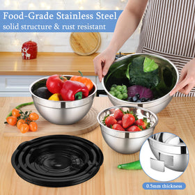 LIANYU bowls shown with polished interiors for easy whisking and cleanup.