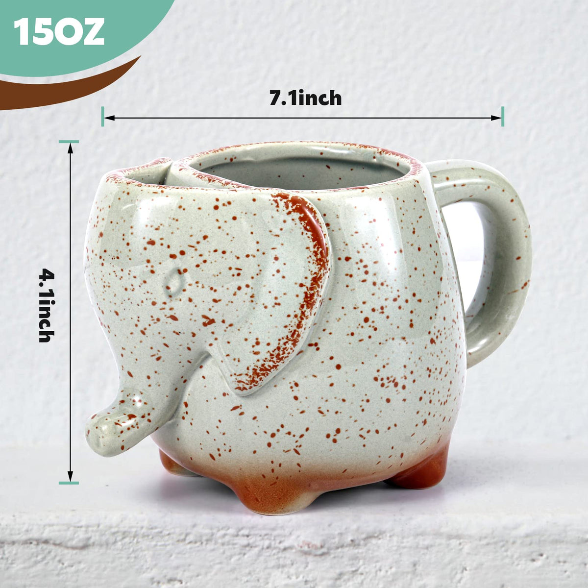 LIAVOEIZ green glazed mug with ergonomic handle for comfortable grip