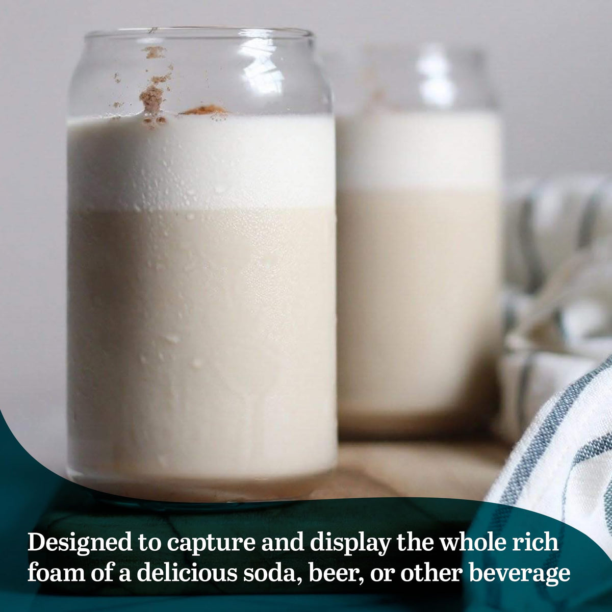 Libbey 16oz can-shaped glasses offering a comfortable grip for beers and cocktails.