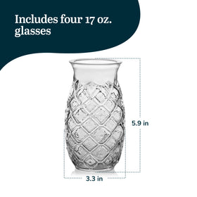 Libbey 17-ounce Tiki Cocktail Glasses offer generous capacity for social sipping