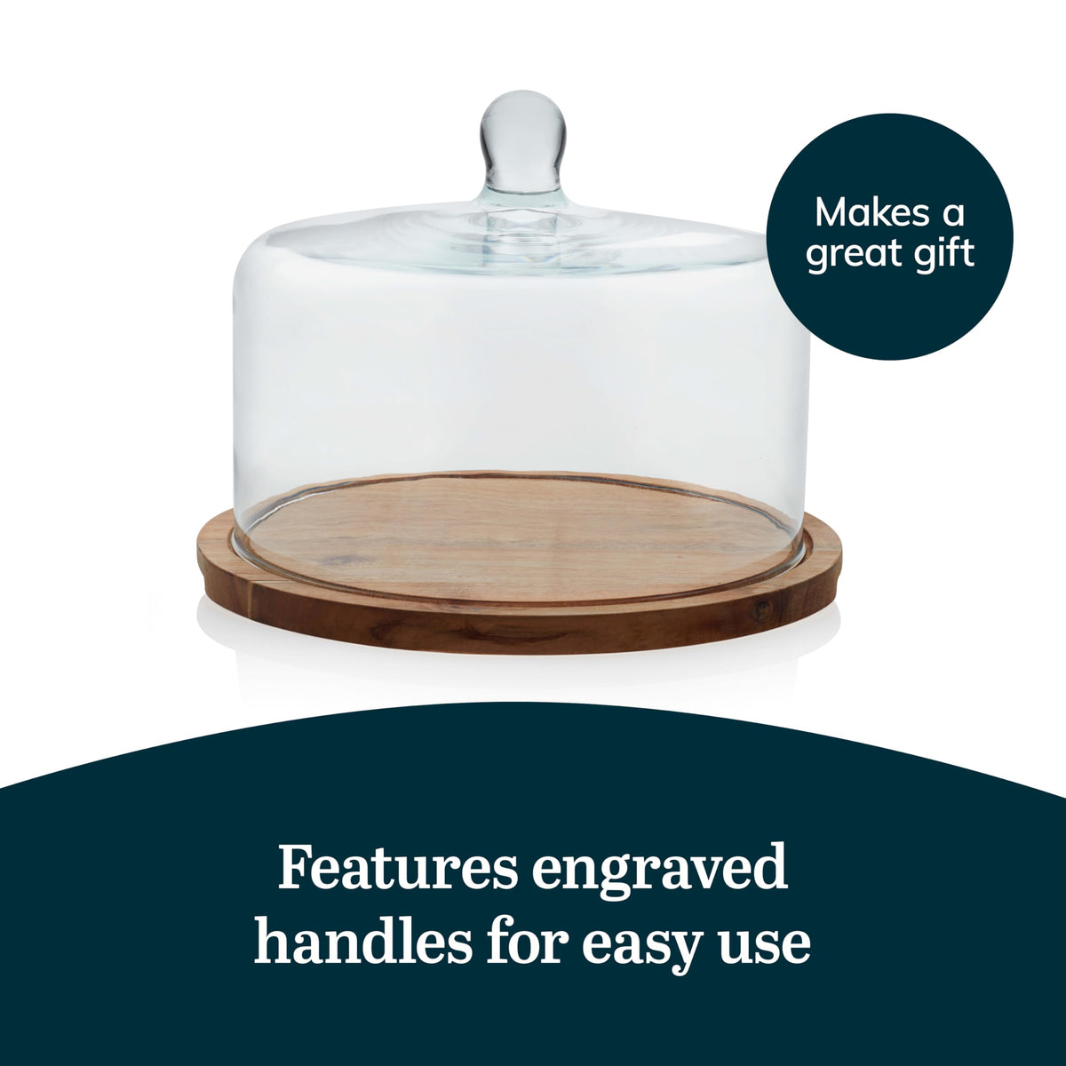 Libbey acaciawood dessert platter with lid adds versatile entertaining value.