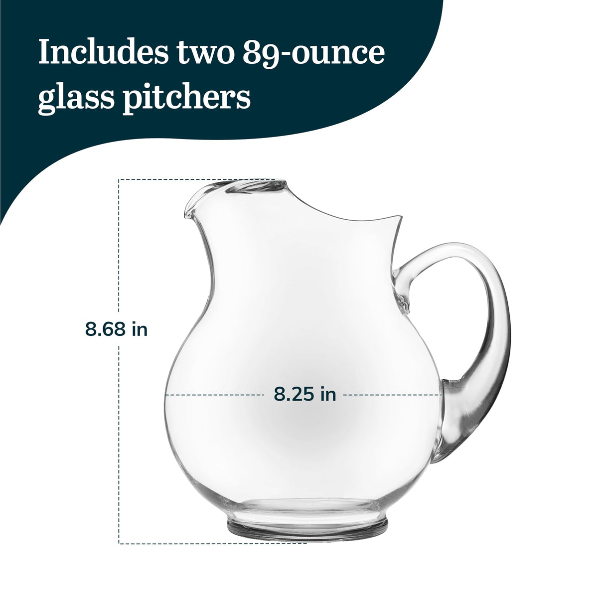 Libbey Acapulco handle closeup, comfortable grip for easy pouring.