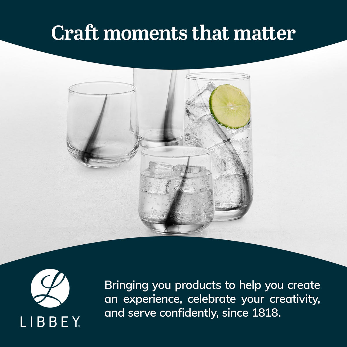 Libbey Ascent Black Ribbon glass with sturdy base for steady pours.