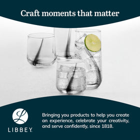 Libbey Ascent Black Ribbon glass with sturdy base for steady pours.