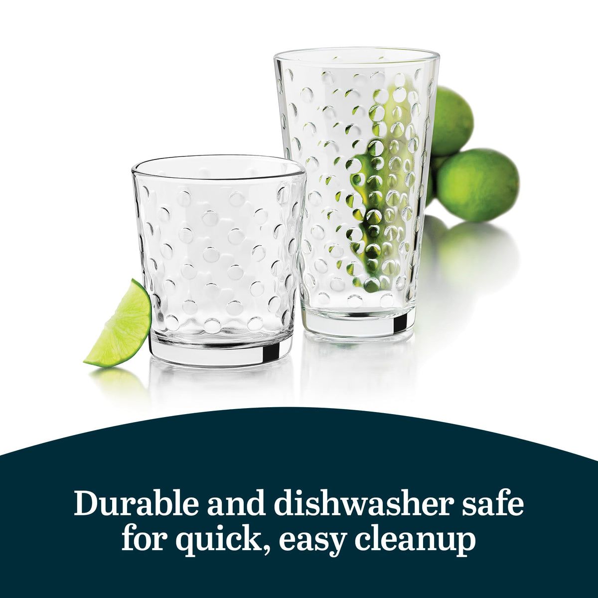 Libbey Awa dishwasher-safe glass set for easy cleanup.