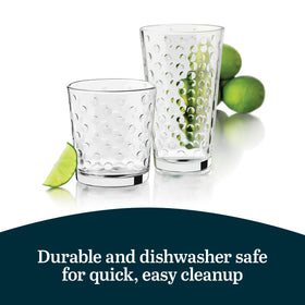 Libbey Awa dishwasher-safe glass set for easy cleanup.