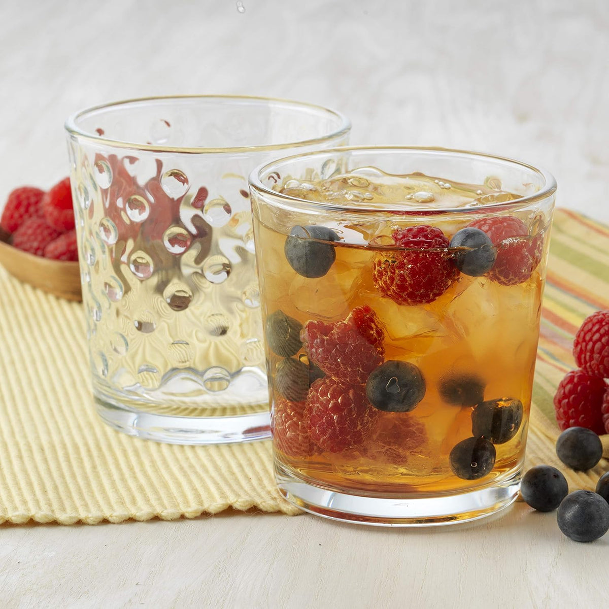 Libbey Awa glasses on a stylish party table.