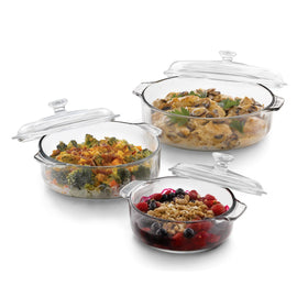 Libbey Bakers Basics 1-quart glass casserole with lid for easy oven-to-table prep.
