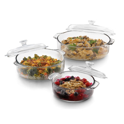 Libbey Bakers Basics 1-quart glass casserole with lid for easy oven-to-table prep.