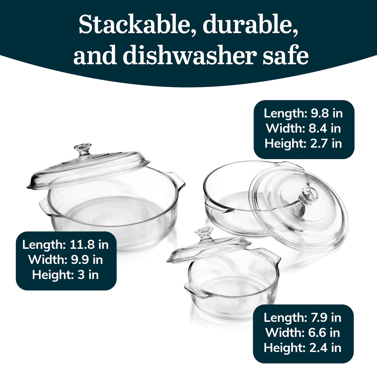 Libbey Bakers Basics 3.2-quart glass casserole with lid for family meals.